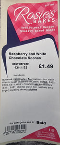Raspberry & White Choc Scones