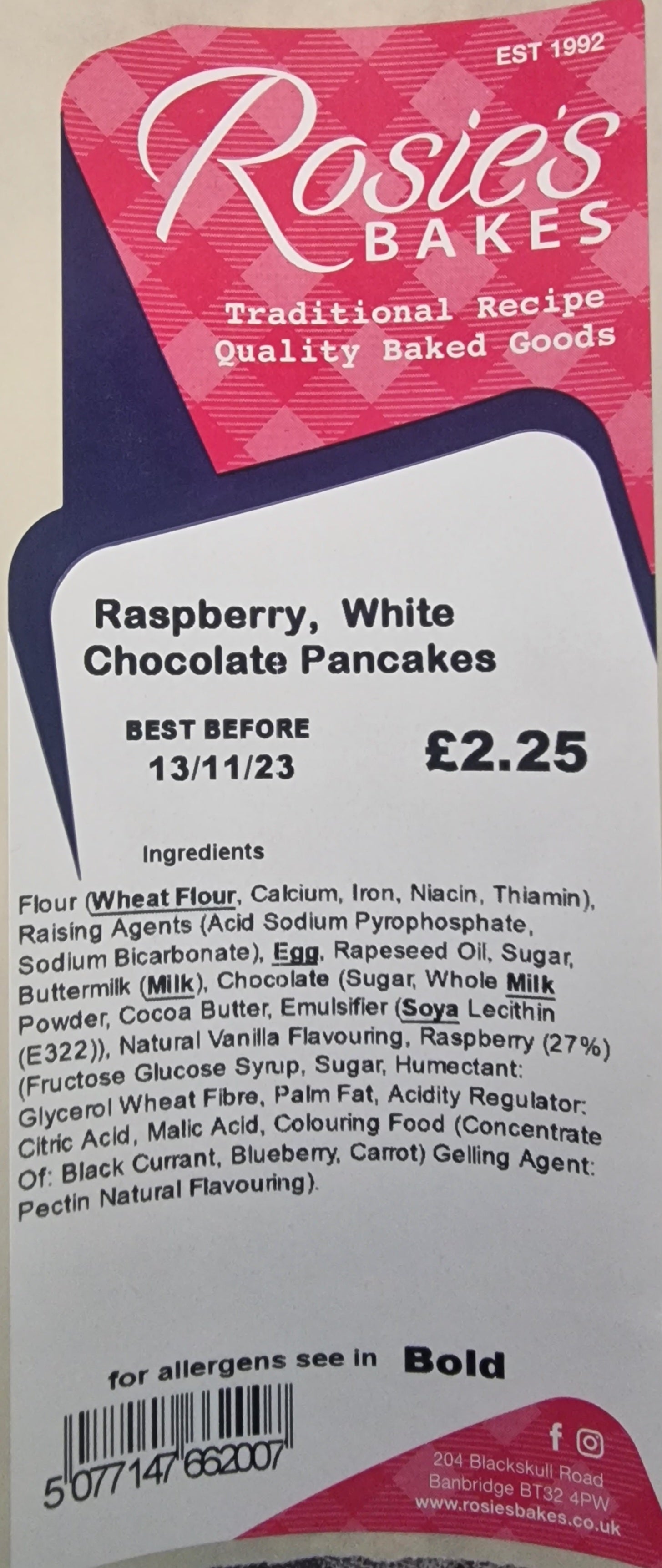 Raspberry & White Choc Pancakes